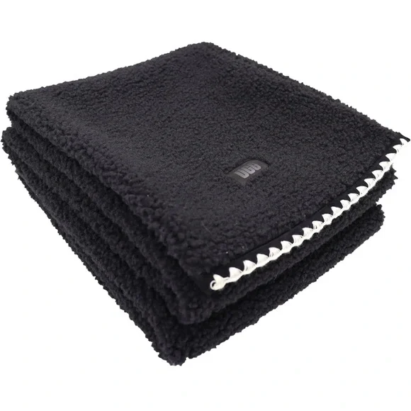 UGG Black Women’s Uggfluff Scalloped Scarf